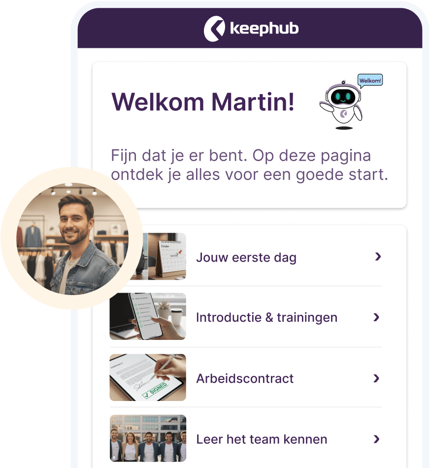 Digitale onboarding met informatie, taken en trainingen voor nieuwe medewerkers